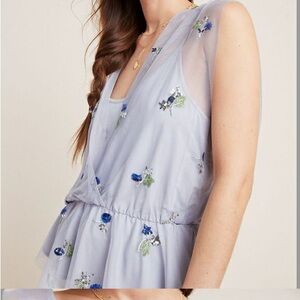 NWT Anthropologie Sequin bluebell top
